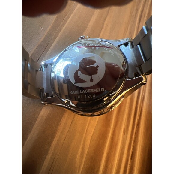 Karl Lagerfeld Mens Watch KL-1204 Silver New Battery - Picture 6 of 9
